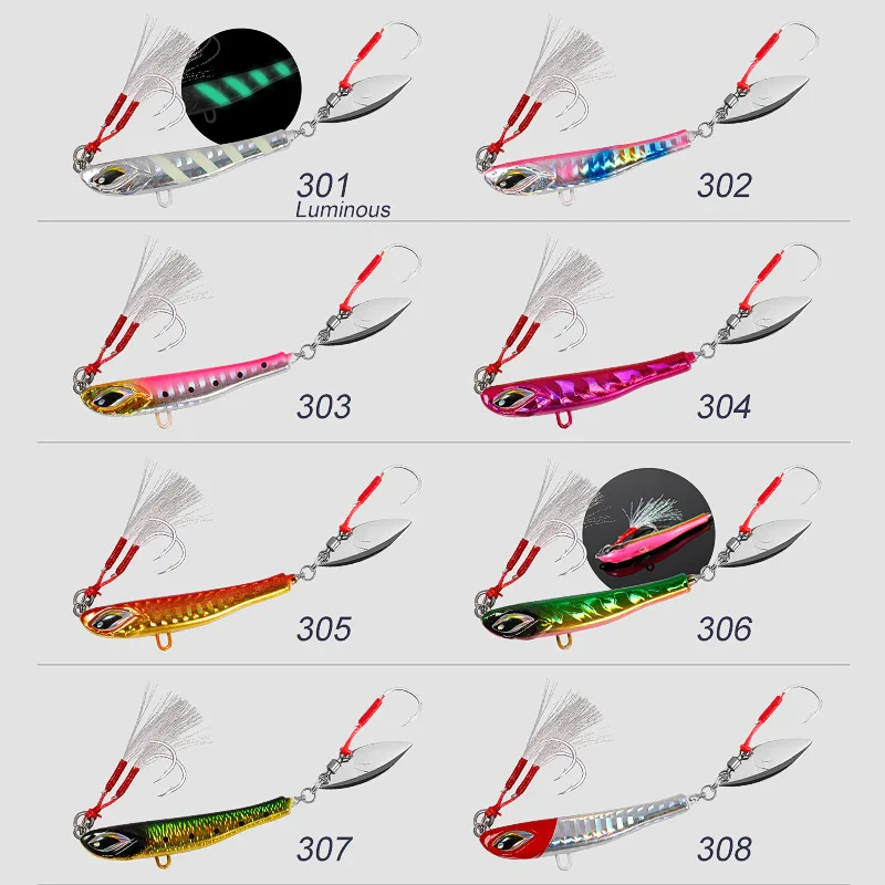 Señuelo de plantilla Noeby Blade 21g 28g 40g 60g Shore Casting plantilla de Metal cuchara Jigging Tail Spinner cebo duro Artificial aparejos de pesca de mar - imagen 3