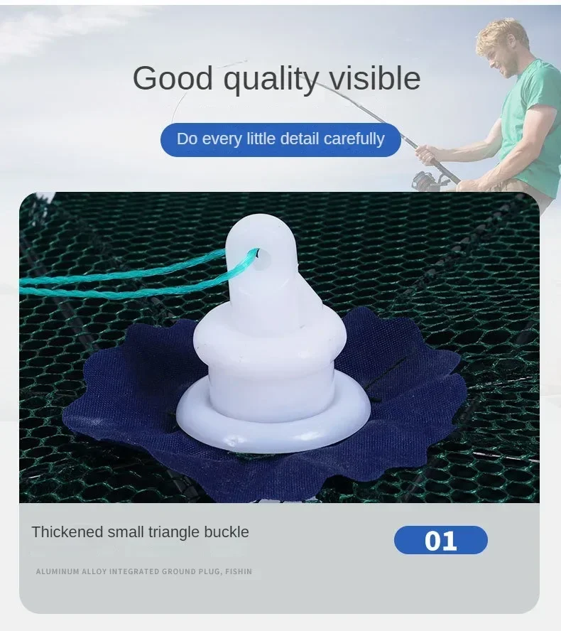 Red de pesca de 12 agujeros, red hexagonal portátil plegable para peces, red de fundición, cangrejo, camarones, trampa para tanque, jaulas de China, malla barata - imagen 3