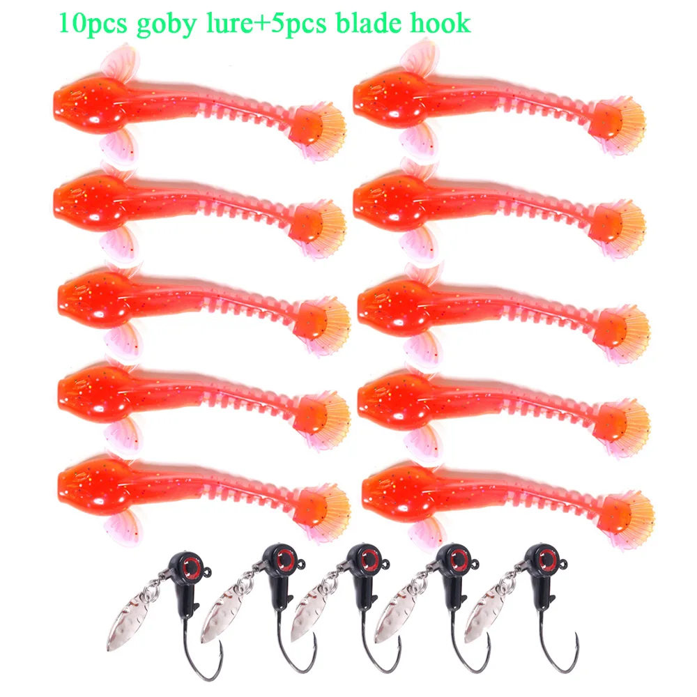 Waves-señuelo de pesca Goby, 10 piezas, 6,5 cm, 2,5g/9cm, 5,3g, Softbait, Swimbaits Jumping Dark Sleeper, carpas, lucios, cebos, anzuelos de pesca - imagen 4