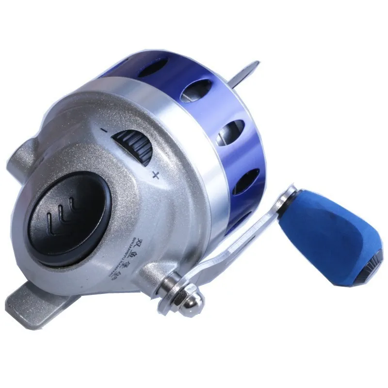 Carrete de pesca TR35/TB35 rojo y azul, cubierta frontal de aleación de aluminio, tirachinas grande de alta calidad, rueda de pescado para caza, relación de velocidad 4,3: 1 - imagen 5