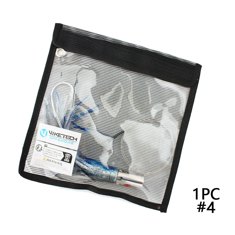 Viketech Offshore agua salada gran juego tiburón Wahoo atún pesca a curricán pulpo de acero inoxidable señuelos aparejados 9,4 "5,6 oz. - imagen 3