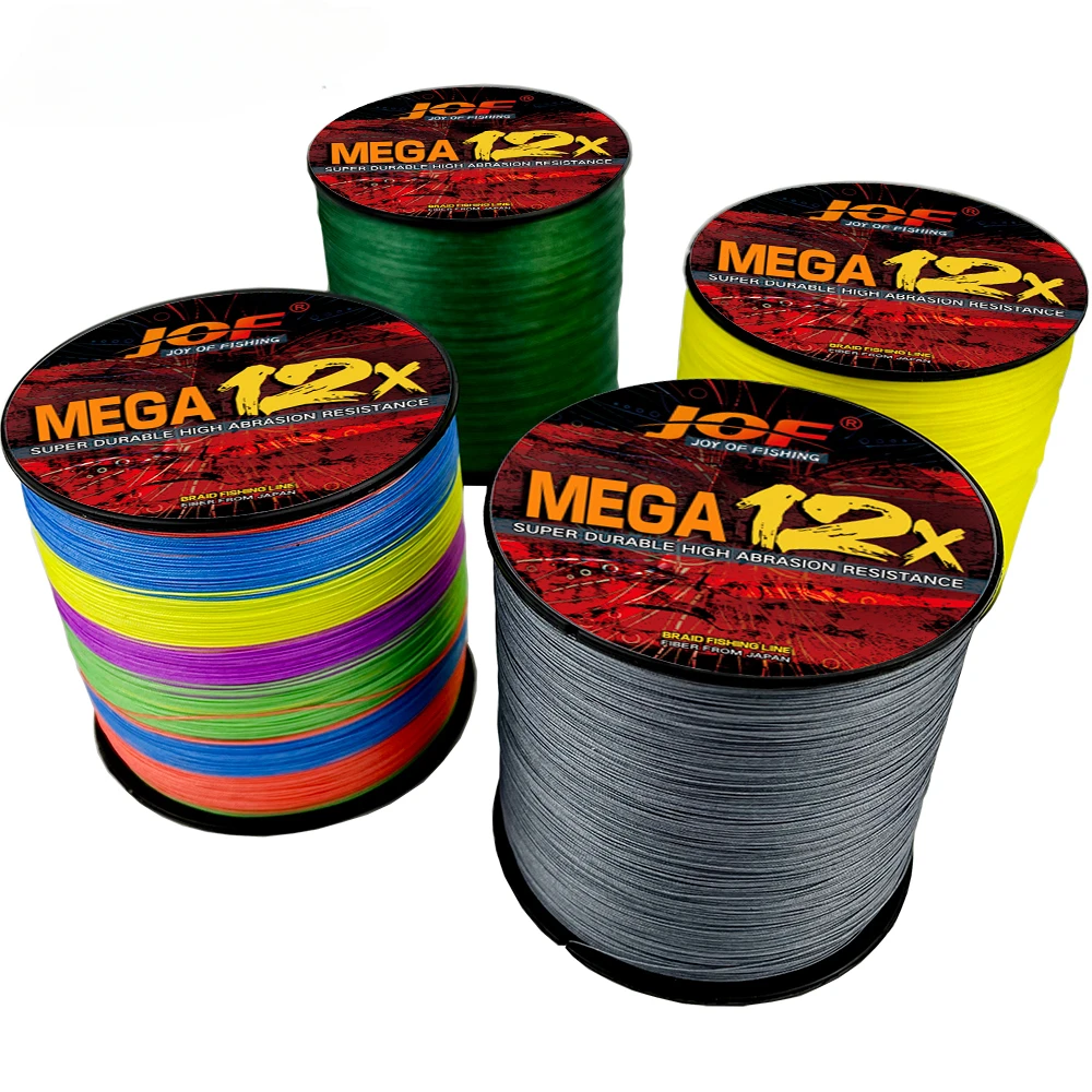Marca JOF, 100/300/500M, 12 hebras, hilo de pescar trenzado antimordida, alambre de PE multifilamento para pesca de carpa, 25-120LB, 0,16 MM-0,55 MM - imagen 3