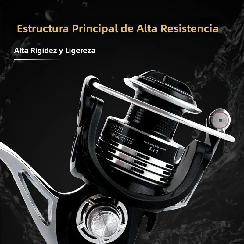Huidiao carrete de pesca giratorio Ultra resistente serie 1000-7000 carrete de Metal/mango/pie 22lb arrastre máximo 4 + 1BB juego cero para pesca con señuelo - imagen 5
