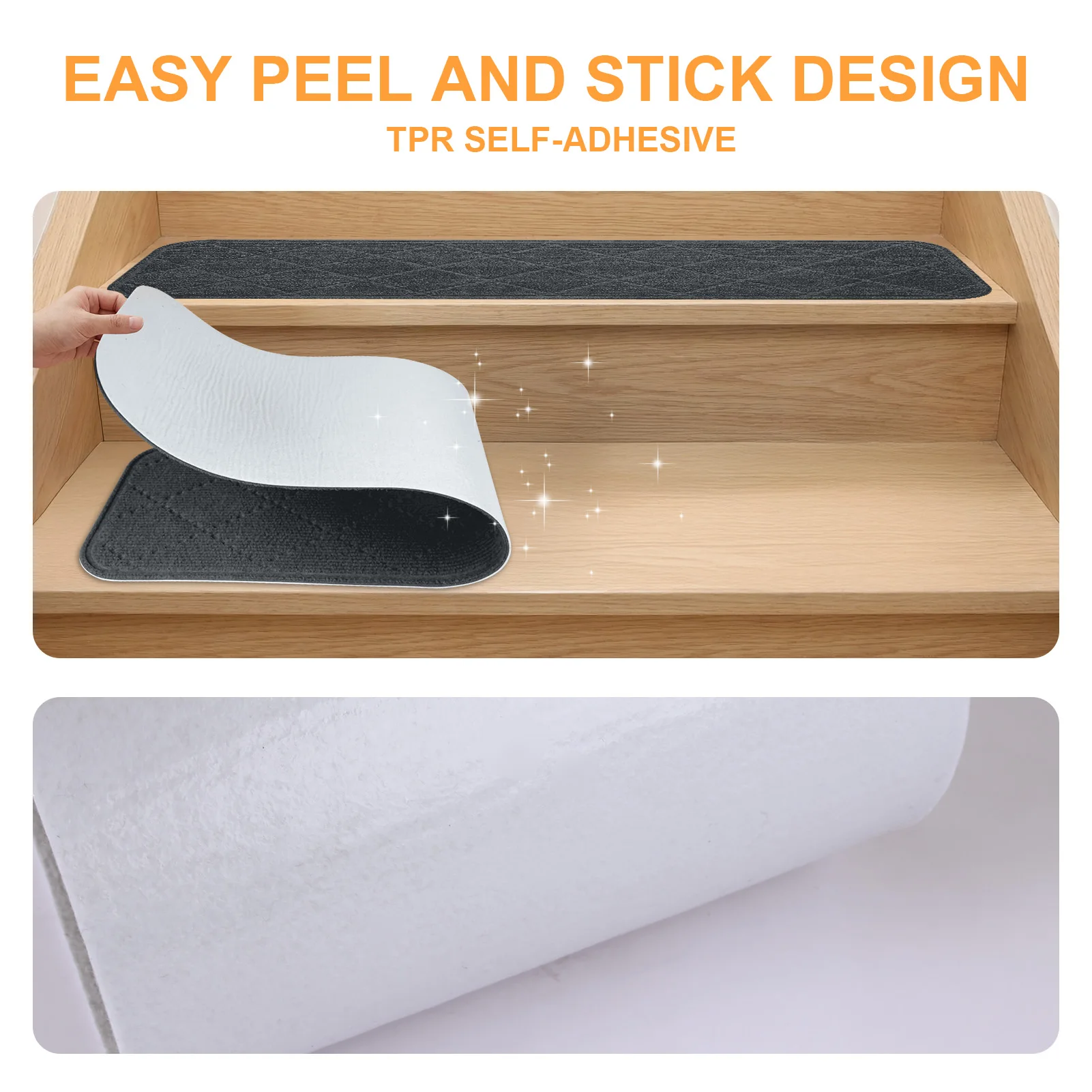 Tapetes antideslizantes para escaleras de madera con base TPE - imagen 5
