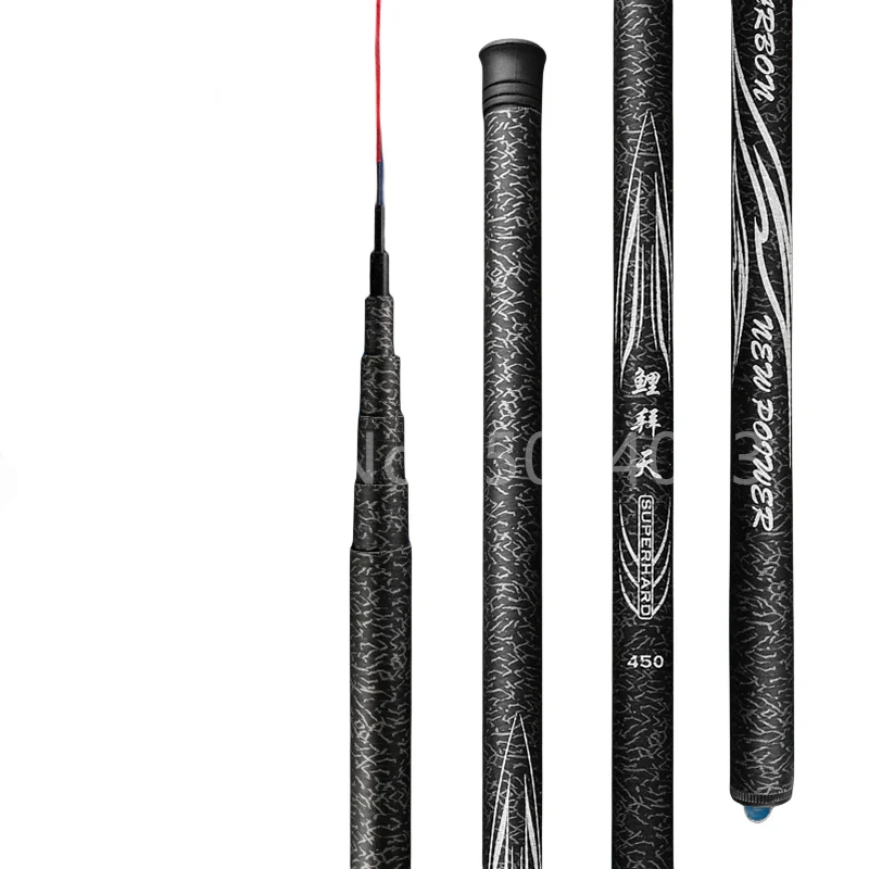 Caña de pescar superligera de carbono de alta calidad, poste de flujo de mango telescópico de fibra posicionable, carpa de viaje, 2,7/3,6/4,5/5,4/6,3/7,2 M - imagen 2