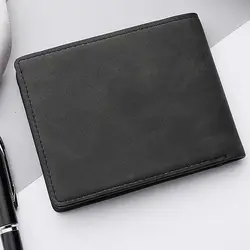 Cartera de cuero PU a la moda para hombre, monedero de gran capacidad con ranura para múltiples tarjetas, tarjetero plegable