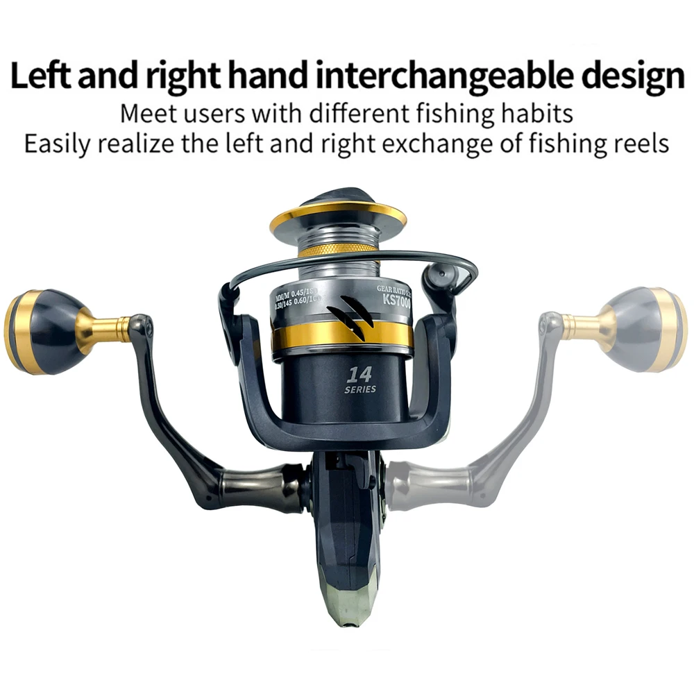 Carretes giratorios para pesca de carpa, bobina de alta velocidad, ultraligera, suave y resistente, arrastre máximo de 12Kg, 5,2-2000, 7000: 1 - imagen 5