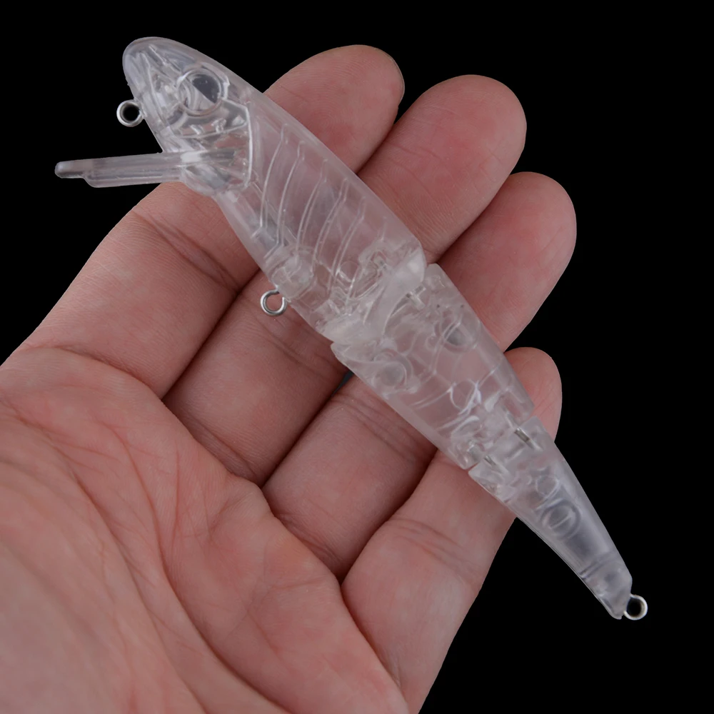 Chan'sHuang 10 Uds. Cebo en blanco sin pintar 11,5 cm 15,8g 3 secciones Swimbait sonajero flotante Señuelos de pesca DIY - imagen 5