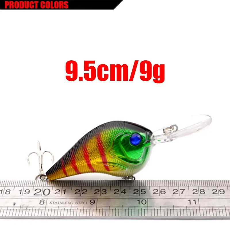 Señuelo de Pesca Crankbait Wobblers, 9,5 cm, 9g, plástico de alta calidad, cebo duro Artificial, manivela de lubina, aparejos de Pesca, 1 ud. - imagen 3
