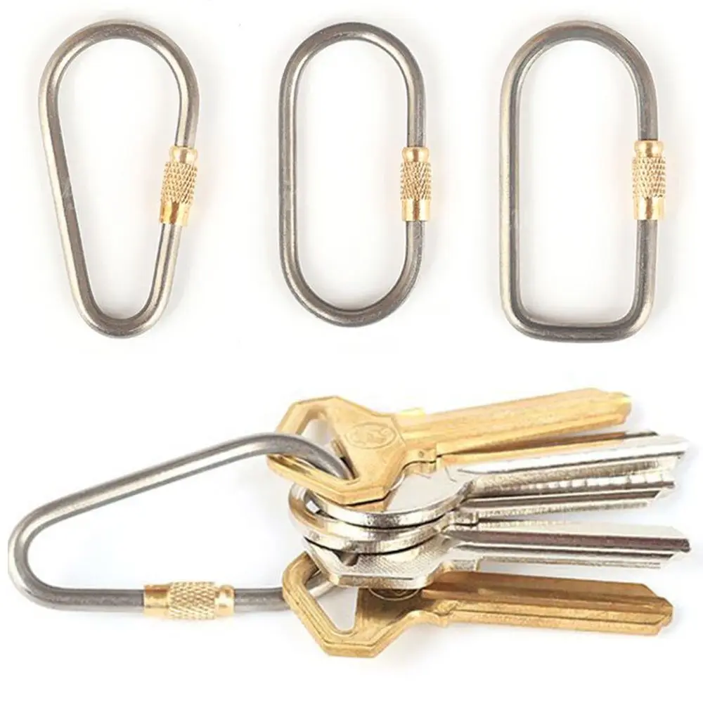 Hebilla de mochila portátil EDC de alta calidad, 2 piezas, hebilla colgante ligera, llavero de titanio TC4, mosquetón para acampar al aire libre - imagen 4