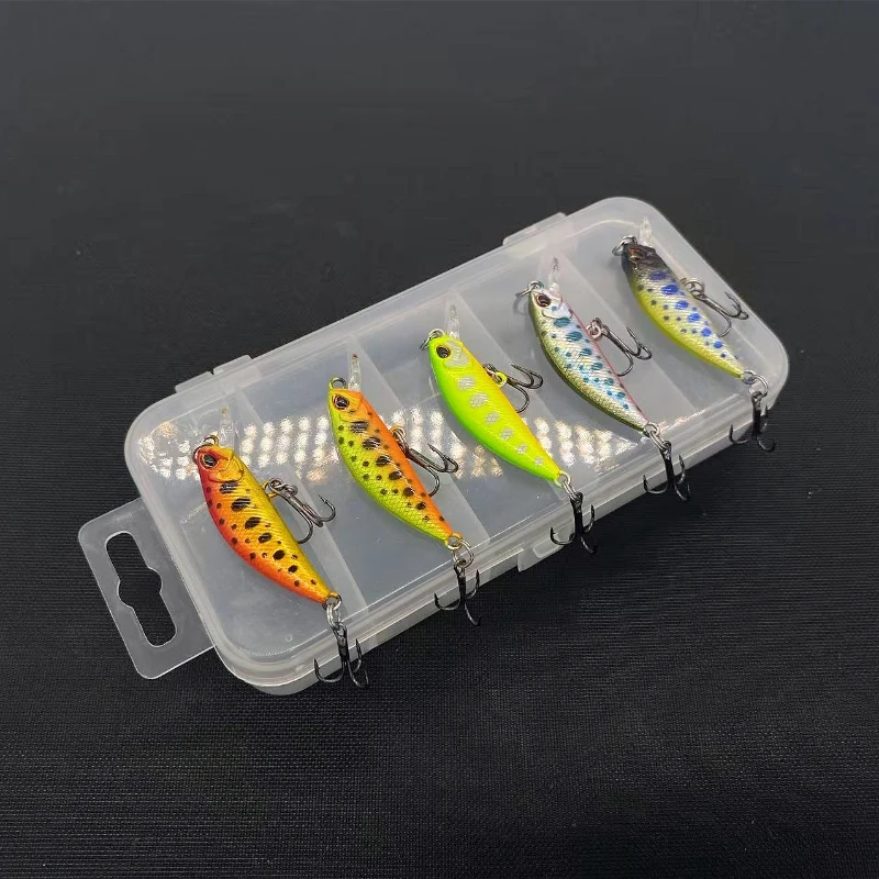 ALASICKA-Juego de pececillos que se hunden, 5 uds., 3,8 cm/3,2g, flujo de intrusión, cebo duro para trucha, Ajing, Kit de Señuelos de Pesca - imagen 4