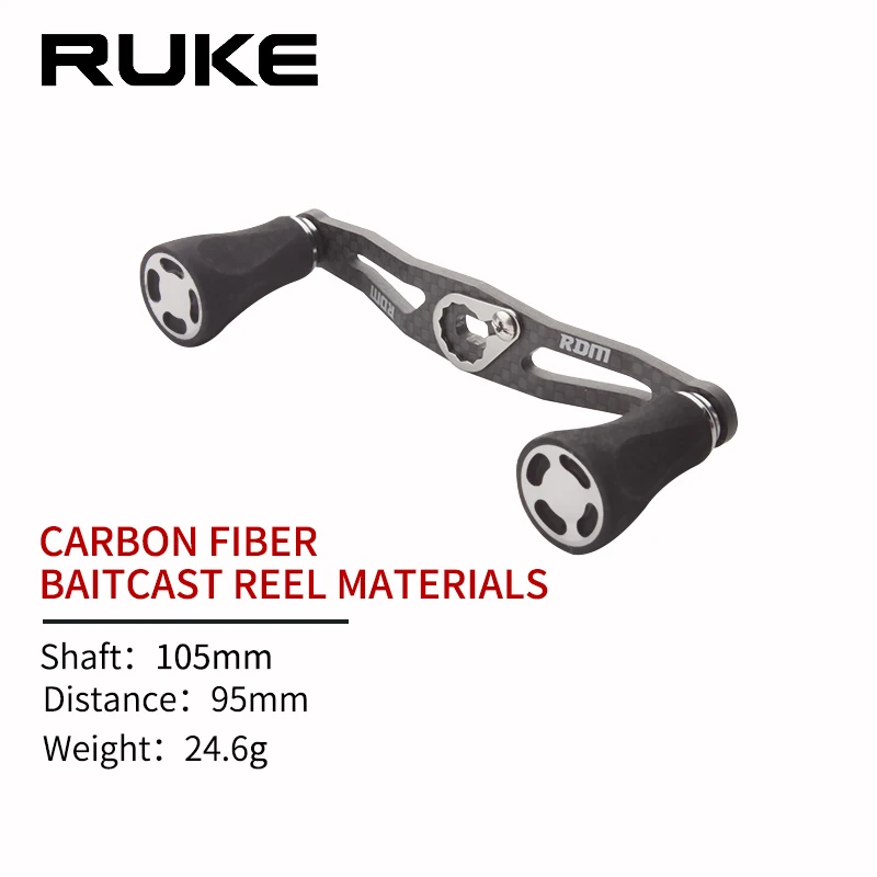 Ruke nuevo carrete de fundición mango de carbono y perilla de Material EVA tres colores longitud 105mm agujero de montaje de Baitcasting tamaño 8*5mm envío gratis - imagen 3