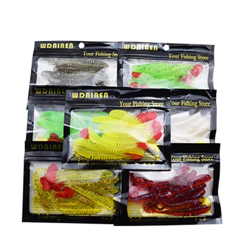 10 Uds señuelo de pesca Shad gusano 7,5 cm 2,6g Swimbaits cebo suave de silicona carpa Artificial señuelo suave silicona Peche pesca de carpa - imagen 5