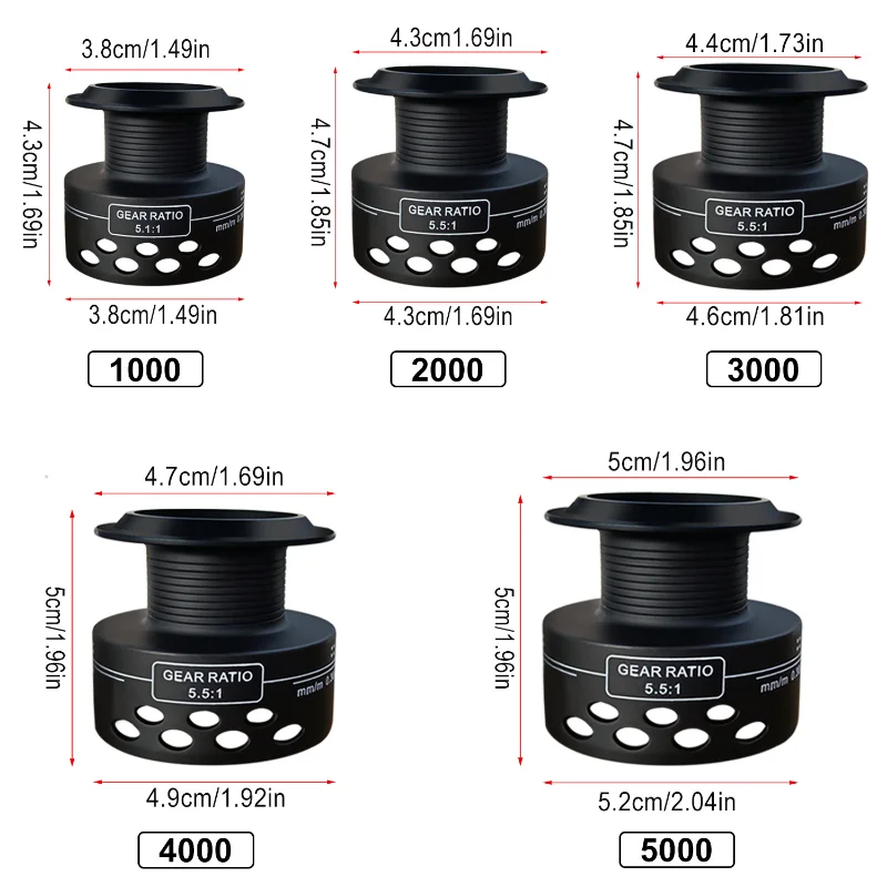 Sougayilang-carrete de pesca giratorio de Metal, aparejos de pesca, relación de alta velocidad, 12 + 1BB, 1000: 1, 5000-5,5 - imagen 4