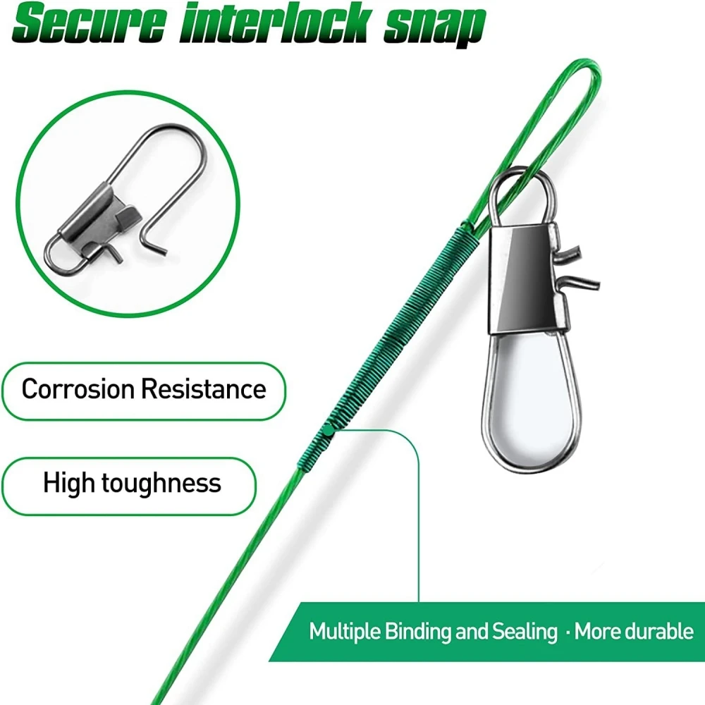 Sedal de pesca de acero antimordedura, líder de alambre de acero con accesorio giratorio de pesca, correa de núcleo de plomo, alambre de pesca de 10cm, novedad de 2023 pesca pesca accesorios pesca accesorios mar acceso - imagen 2