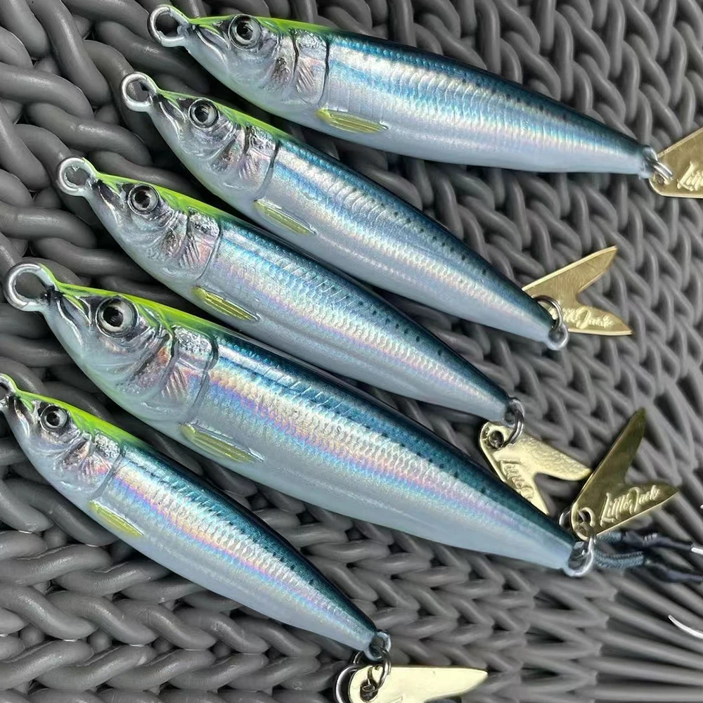 Plantilla de Metal 3D de agua salada, 40G60G80G, paso lento, hundimiento, Shore, Jigging, pesca de curricán, lubina, cuchara, cebo para atún Mahi Marlin - imagen 3