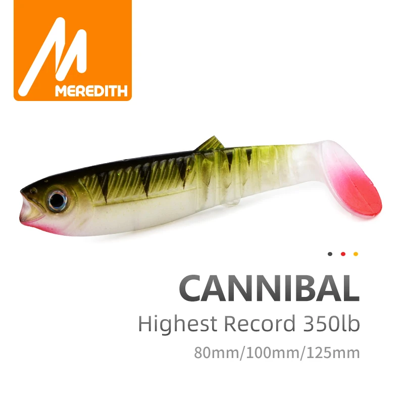 MEREDITH-cebos artificiales para pesca, cebos blandos de 80mm, 100mm y 125mm, Wobblers, de silicona