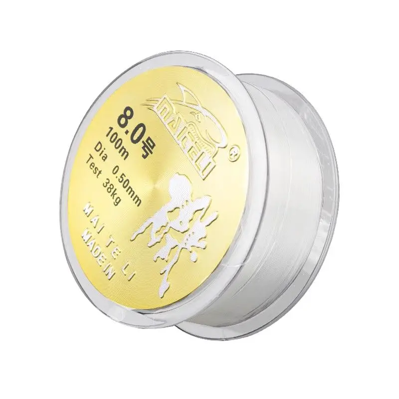 Línea de pesca de nailon de 100m, línea de pesca de Taiwán, línea de señuelo superfuerte y resistente, duradera, aparejos de pesca