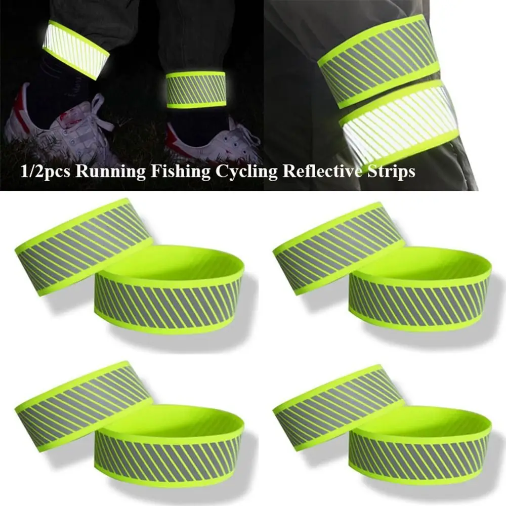 Tiras reflectantes para correr y ciclismo con correa de pierna de seguridad