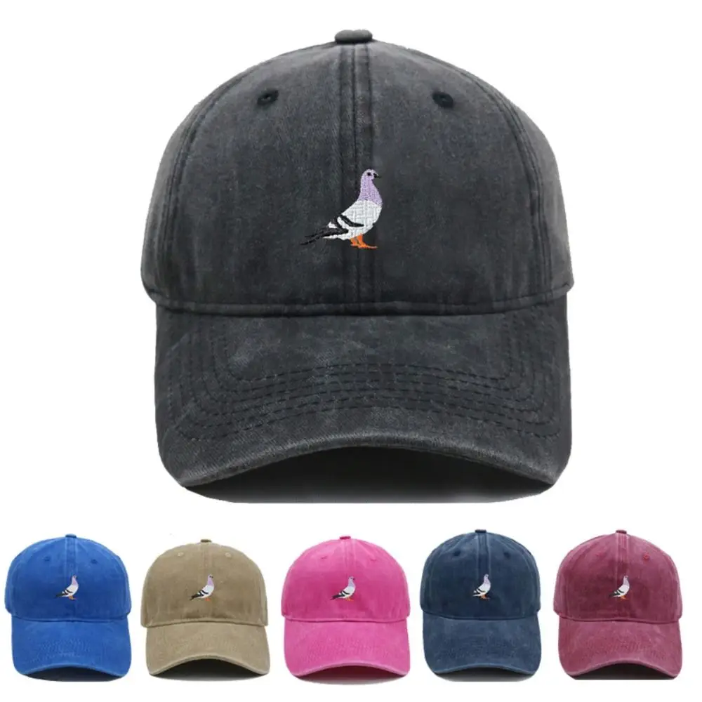 Gorras de béisbol bordadas con palomas, protección solar, sombrero para el sol informal diario de verano, sombrero deportivo de algodón lavado ajustable para todas las estaciones - imagen 4