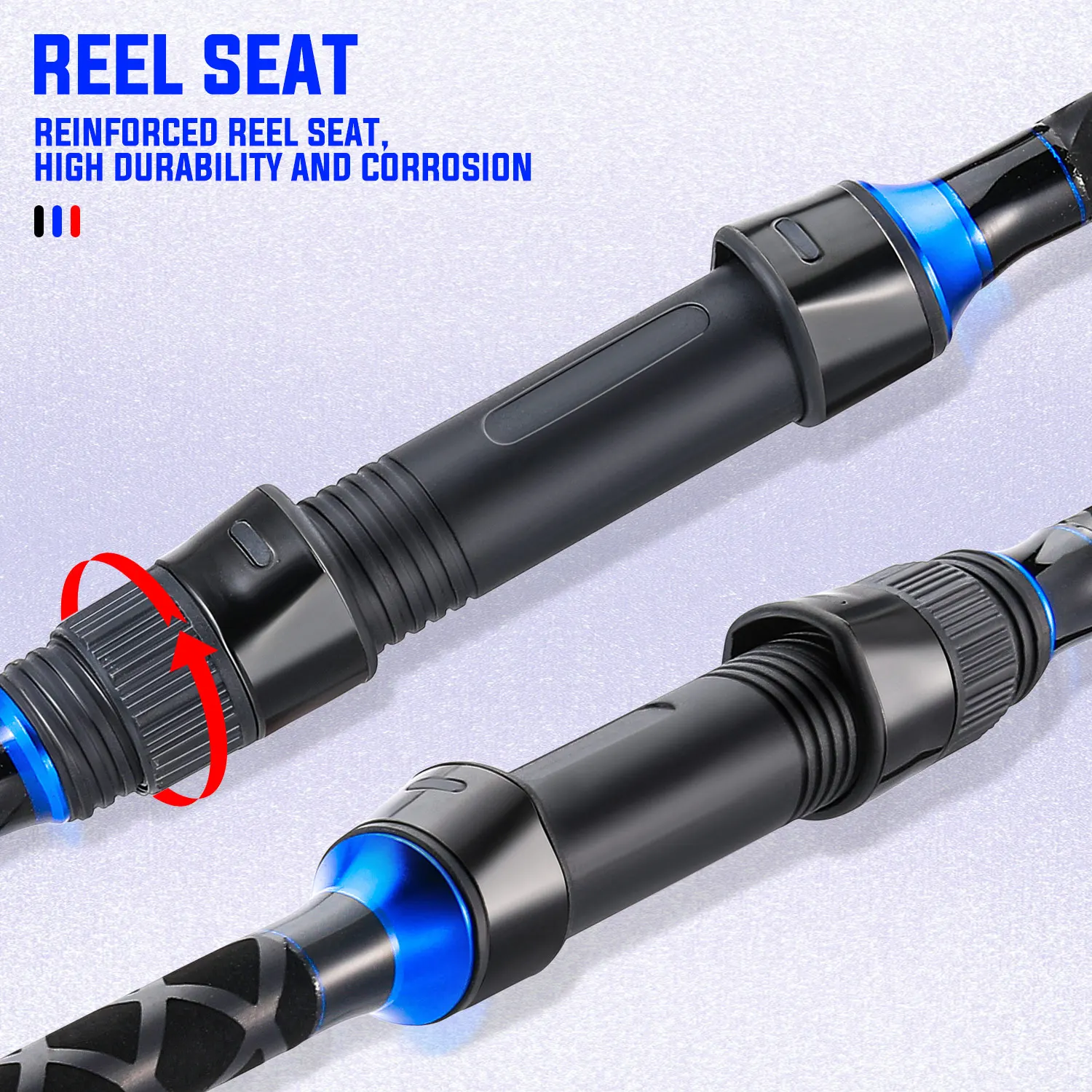 Sougayilang-caña de pescar giratoria de 3 secciones, 2,7/3,0/3,3/3,6 m, caña de lanzamiento de larga distancia, caña de pescar de carpa, pesca de agua dulce - imagen 4