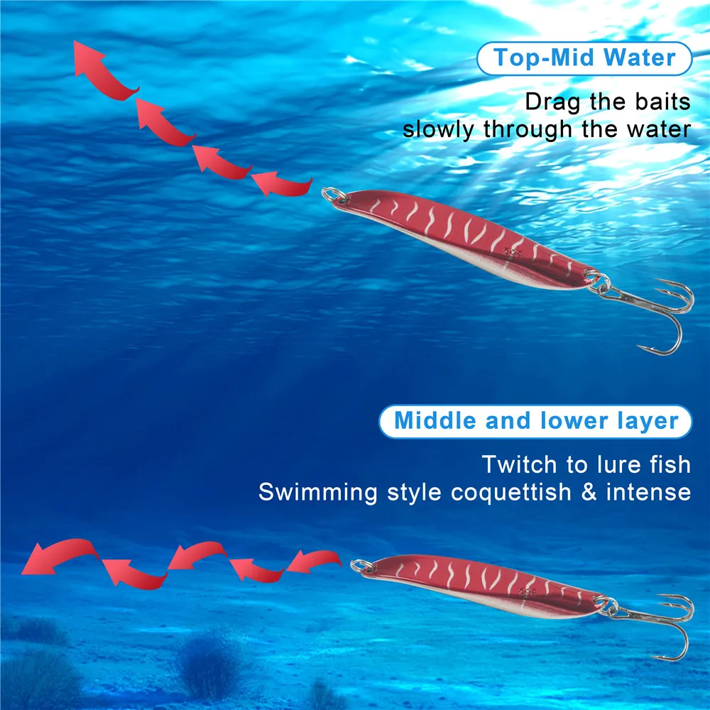 Señuelos de pesca con forma de cuchara, plantilla de Metal, señuelo para trucha, lubina, Walleye, salmón, agua dulce, agua salada, jigging, 5 uds. - imagen 5