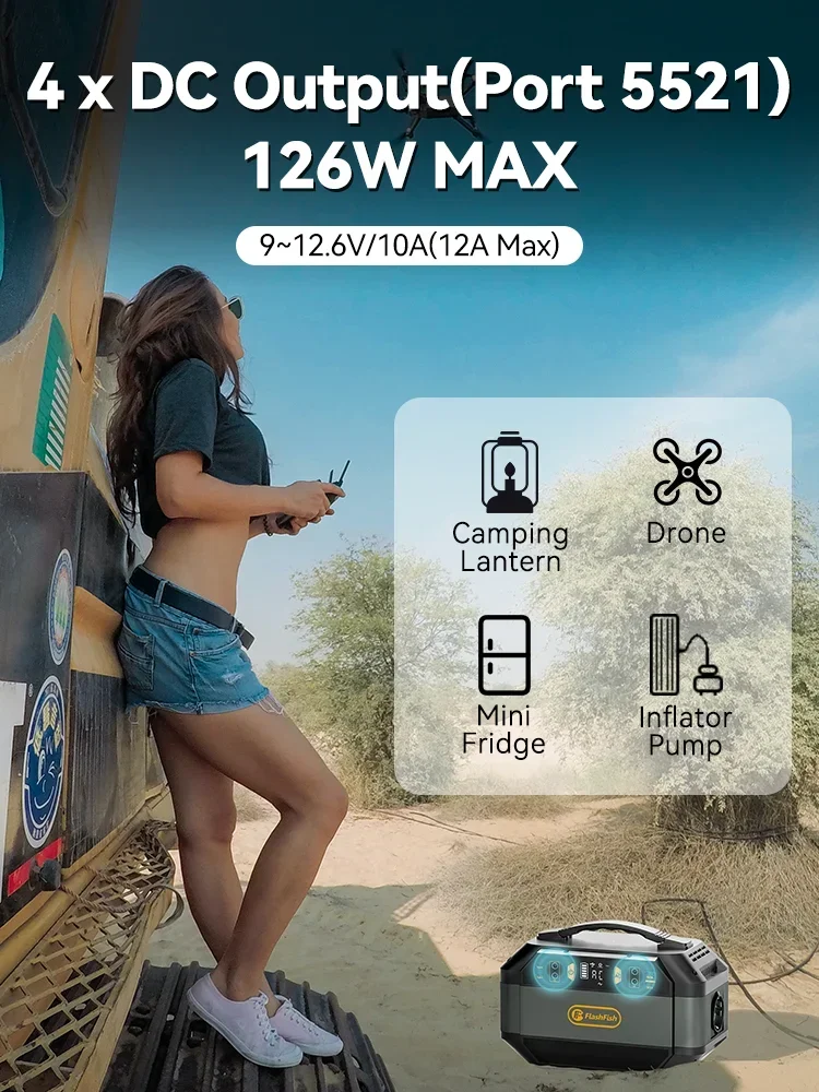 FF Flashfish 330W Estación de energía portátil con generador solar - imagen 3