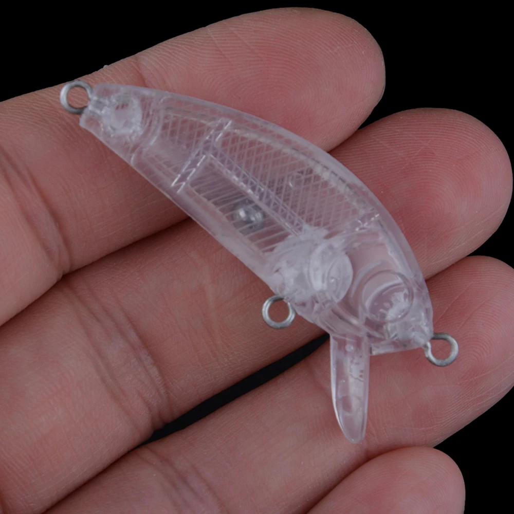 Chan'sHuang 30 Uds cebo en blanco sin pintar 4,5 cm 3,7g Mini pan Crankbait DIY señuelo de pesca Artificial hecho a mano - imagen 5