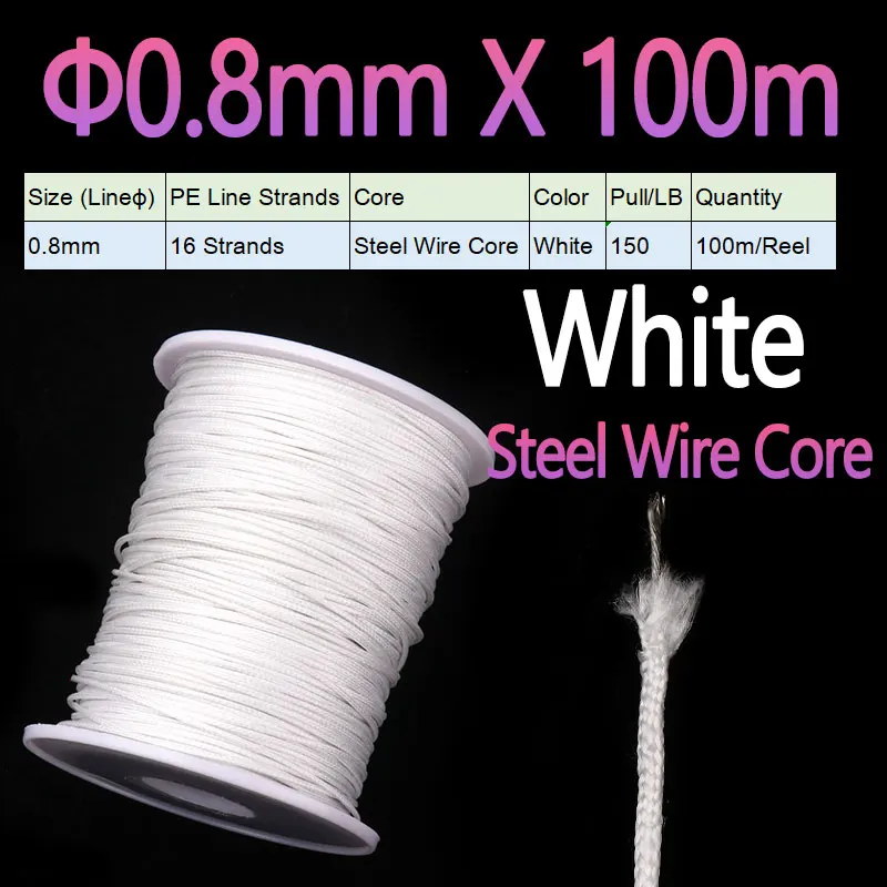 0.8mm X 100m White