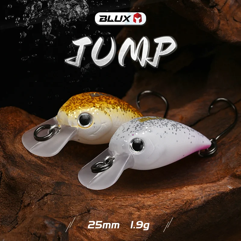 BLUX JUMP 1,9g 25mm Mini Crankbait Wobbler señuelo de pesca de trucha manivela de pececillo de agua dulce cebo duro Artificial aparejos de pesca - imagen 5