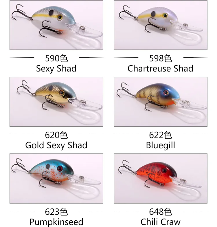 American Strike King Kvd 3XD/5XD/6XD Crankbait Placa de lengua media Señuelo gordo - imagen 5