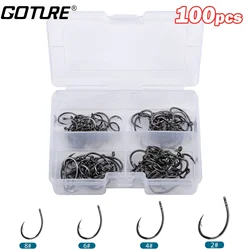 Goture Anzuelos de acero inoxidable alto carbono para carpa