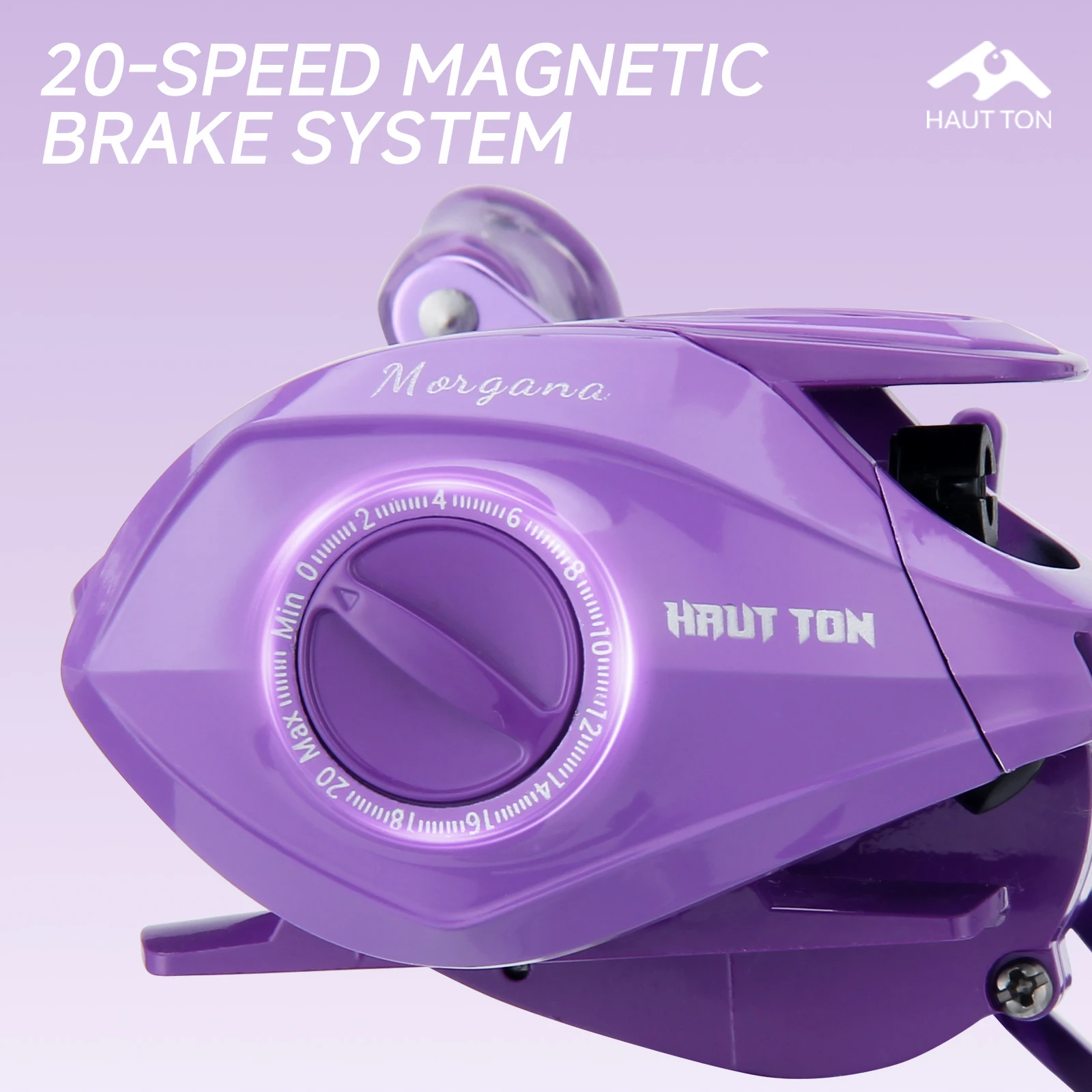 Carrete de pesca Baitcaster PURPLE MG150S/200M, arrastre máximo de 5kg, relación de engranaje de alta velocidad 6,3: 1, carrete de Metal CNC, rodamiento de Metal - imagen 5