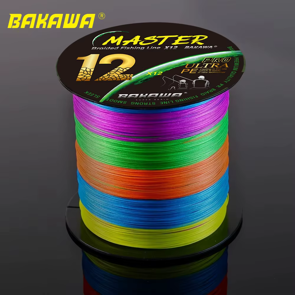BAKAWA-sedal de pesca trenzado de 12 hebras, 300M X12 PE, agua de mar, agua dulce, equipo de pesca de carpa, accesorios duraderos