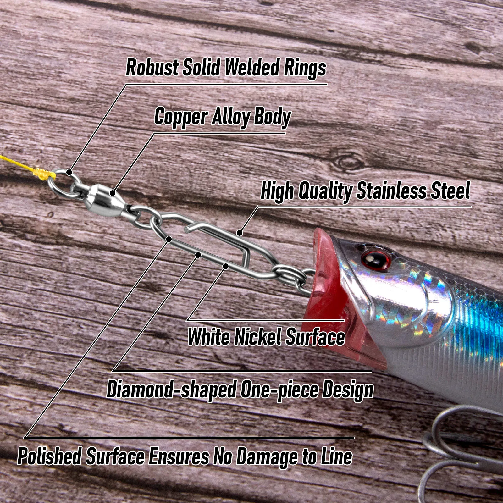 Clips cambio rápido con rodamiento de bolas para señuelos pesca - imagen 2