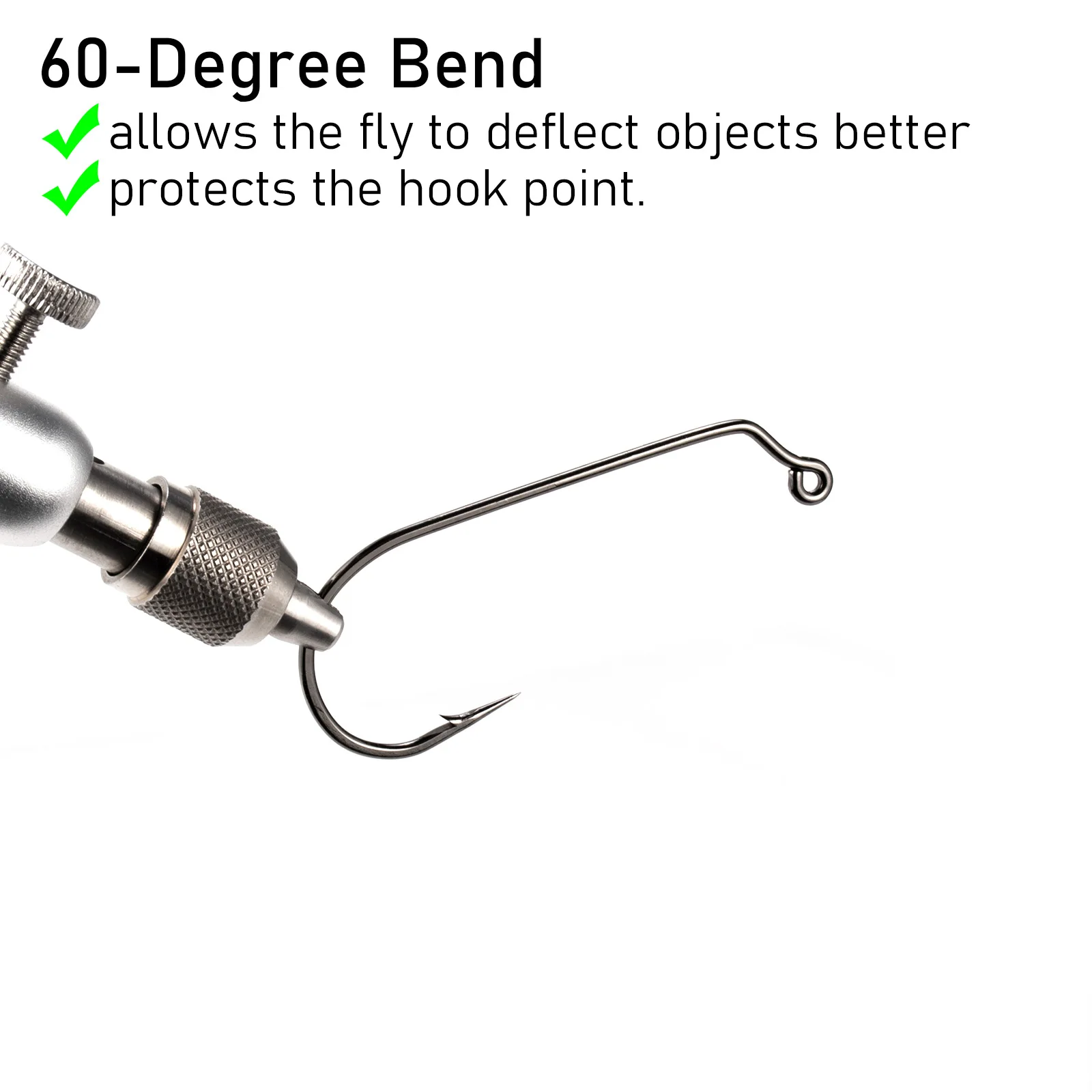 20/30 Uds. Gancho de atado de moscas de 60 grados gancho de plantilla Aberdeen para moscas de pesca con mosca ninfa gusano con púas Offset gancho de acero alto en carbono - imagen 3