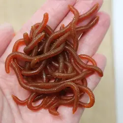 Señuelos blandos rojos con aroma a pescado – Cebo artificial para pesca