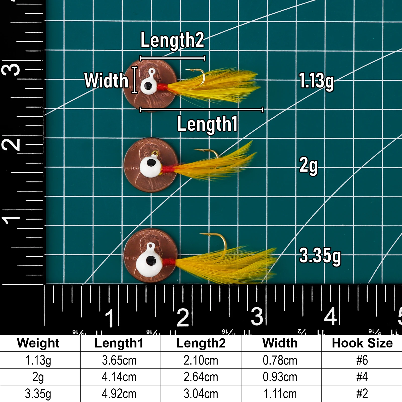 5 uds Crappie Jig Head plantillas de plumas de marabú bola redonda de agua dulce Swimbait anzuelos de pesca para Walleye Crappie Panfish trucha señuelo - imagen 3