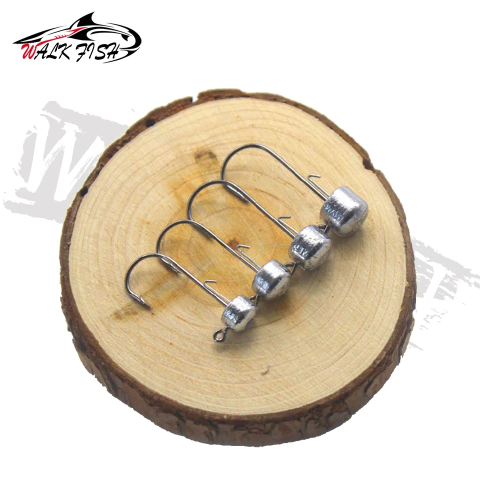 WALK FISH 5 unids/lote 2,5g 3,5g 5g 6g anzuelo de pesca manivela anzuelo de cabeza anzuelo de pesca cabeza de plomo plantilla señuelo cebo duro anzuelo de gusano suave - imagen 4