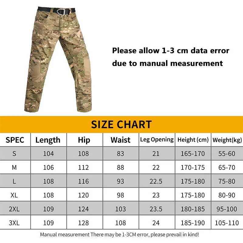 Pantalones de pesca al aire libre para hombres, pantalones de trabajo informales, pantalones Cargo de entrenamiento para ir al trabajo, equipo de senderismo impermeable, pantalones de Camping - imagen 2