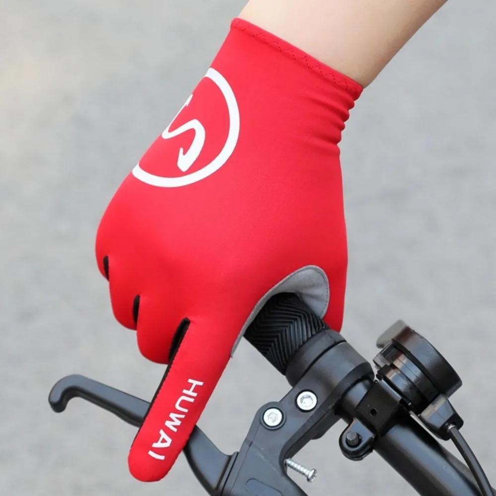 Nueva pantalla táctil dedos largos antideslizantes rojos mujeres hombres guantes de bicicleta transpirables a prueba de golpes guantes de Fitness MTB bicicleta de carretera - imagen 2