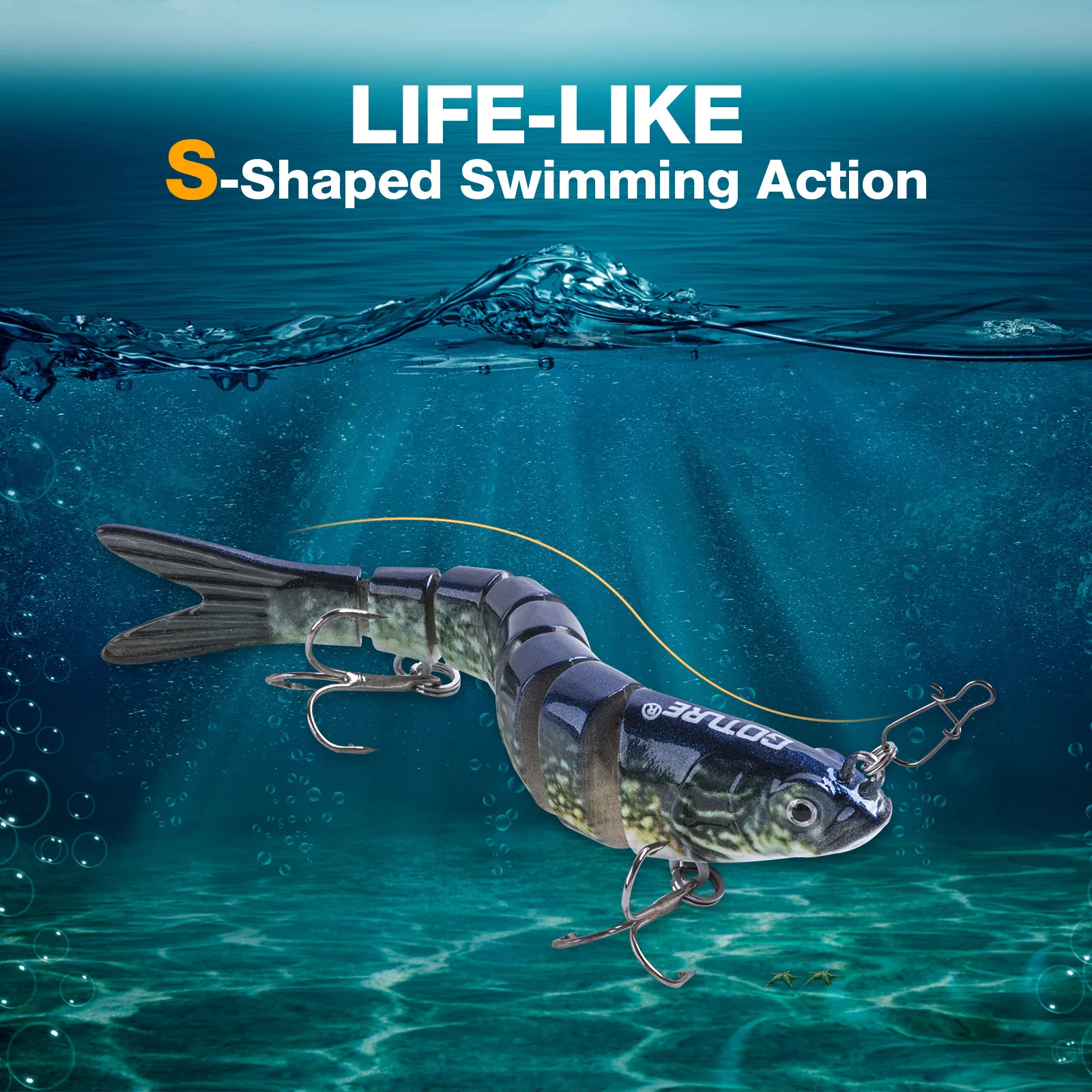 Goture-Juego de Señuelos de Pesca de 10cm y 11g, Wobblers, Swimbait, Crankbait, Swim, Bass Pike, cebo duro con giratorio para agua dulce y salada - imagen 2