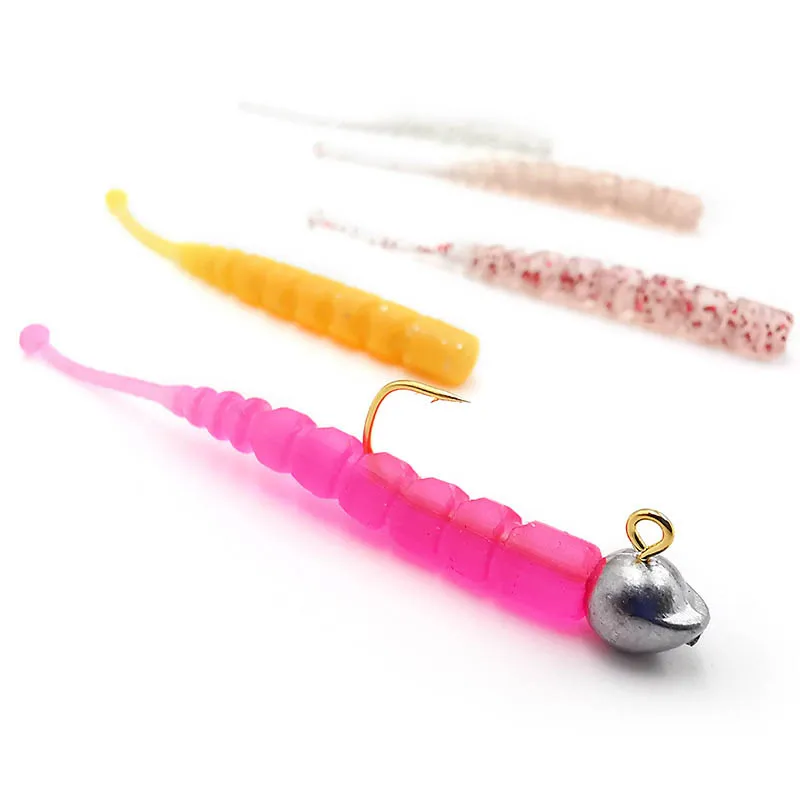 Anzuelos de pesca Mustad de 4 a 5 piezas por paquete, microobjeto de 0,8 g a 3,5 g, cebo suave de gusano fino - imagen 5