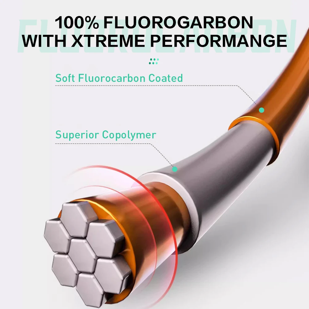 ZUKIBO-sedal de pesca de fluorocarbono 100%, Material líder japonés, alta claridad, sensible, altamente resistente a la abrasión, hundimiento rápido - imagen 4