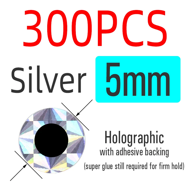 5mm Silver 300pcs