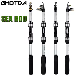 Cañas de pescar giratorias profesionales de 1,8 m, señuelo de prueba de 5g-20g, señuelo telescópico de mar, aparejos de caña de pescar, pliegue de alta calidad, 40cm