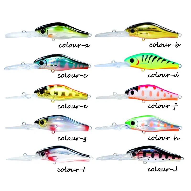 Wobbler de manivela flotante de 5,8g/55mm para pesca de Lucio, cebo Crankbait Artificial/duro, Señuelos de Pesca de pececillos negros - imagen 4