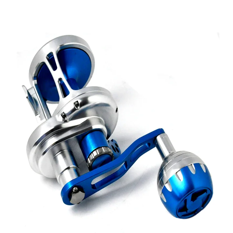 Carrete de pesca de curricán de agua salada, carrete de pesca de relación de alta velocidad, arrastre máximo de 30KG, carrete de pesca Baitcasting de Metal completo - imagen 3