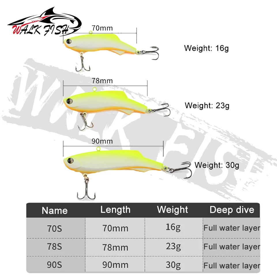 WALK FISH 16g 23g 30gVIB capa de natación completa vibratoria de silicona fuerte vibración de ruido bajo de búsqueda inferior cebo falso de pozo negro - imagen 4