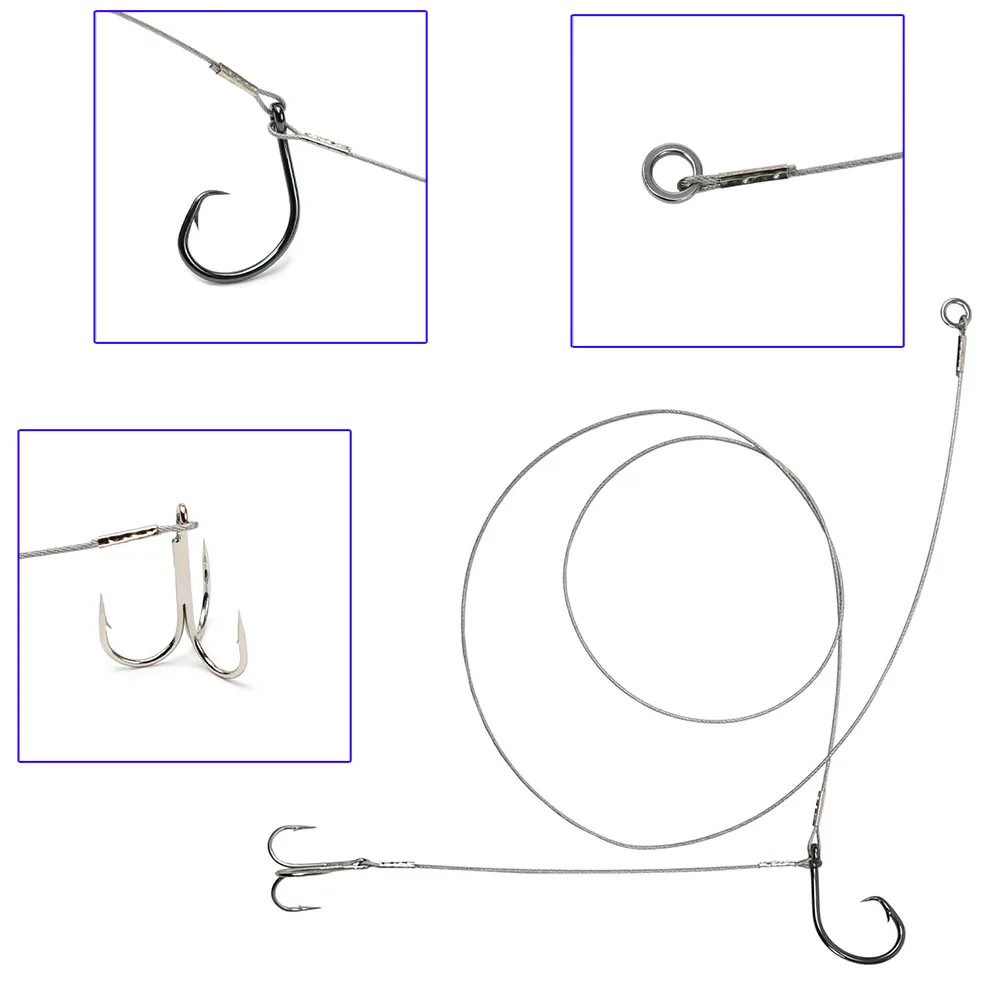 Kit aparejos cebo vivo para pesca marítima – Alambre acero 7 hebras